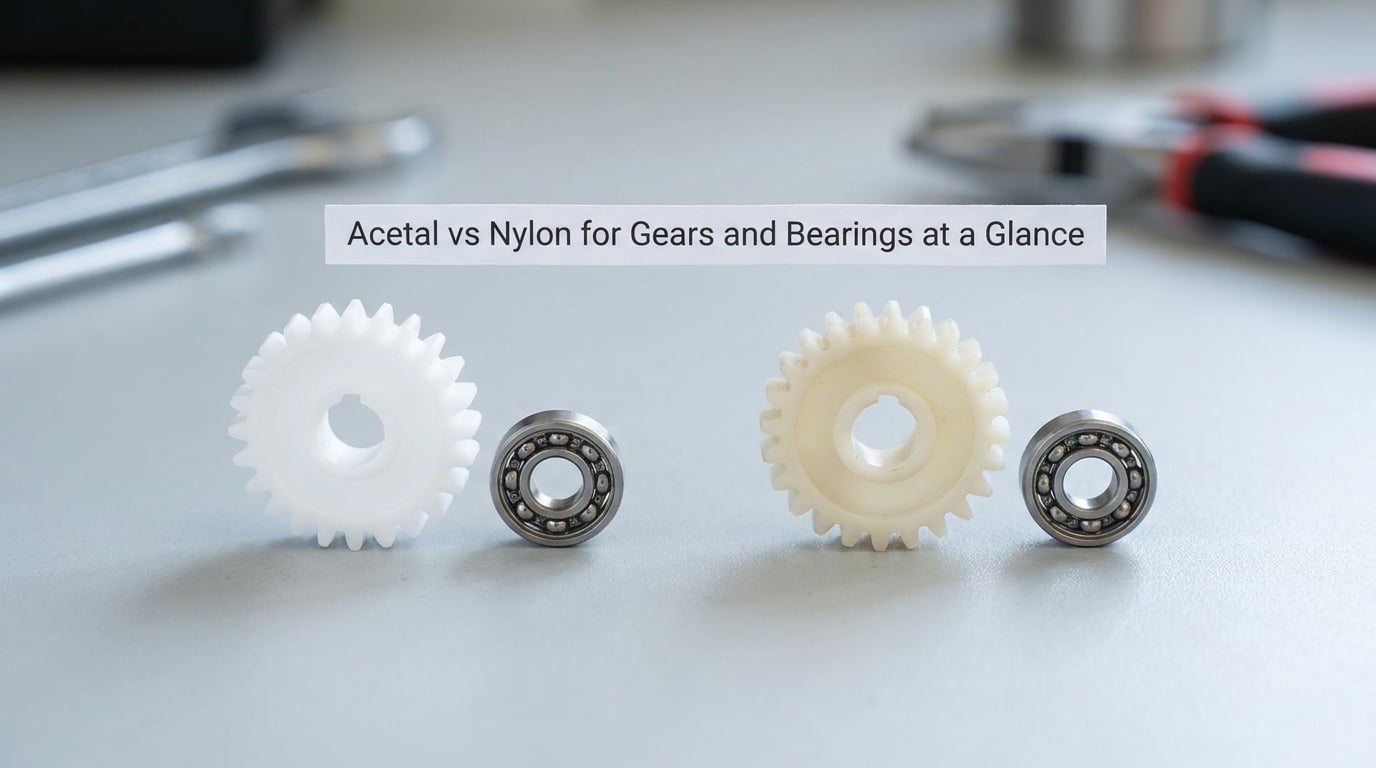 Acetal vs Nylon for Gears and Bearings at a Glance