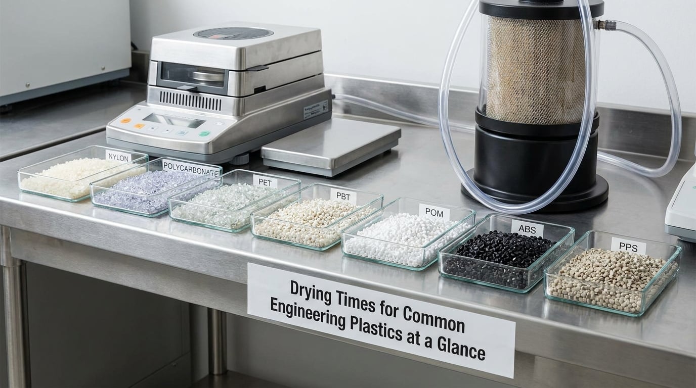 Drying Times for Common Engineering Plastics at a Glance