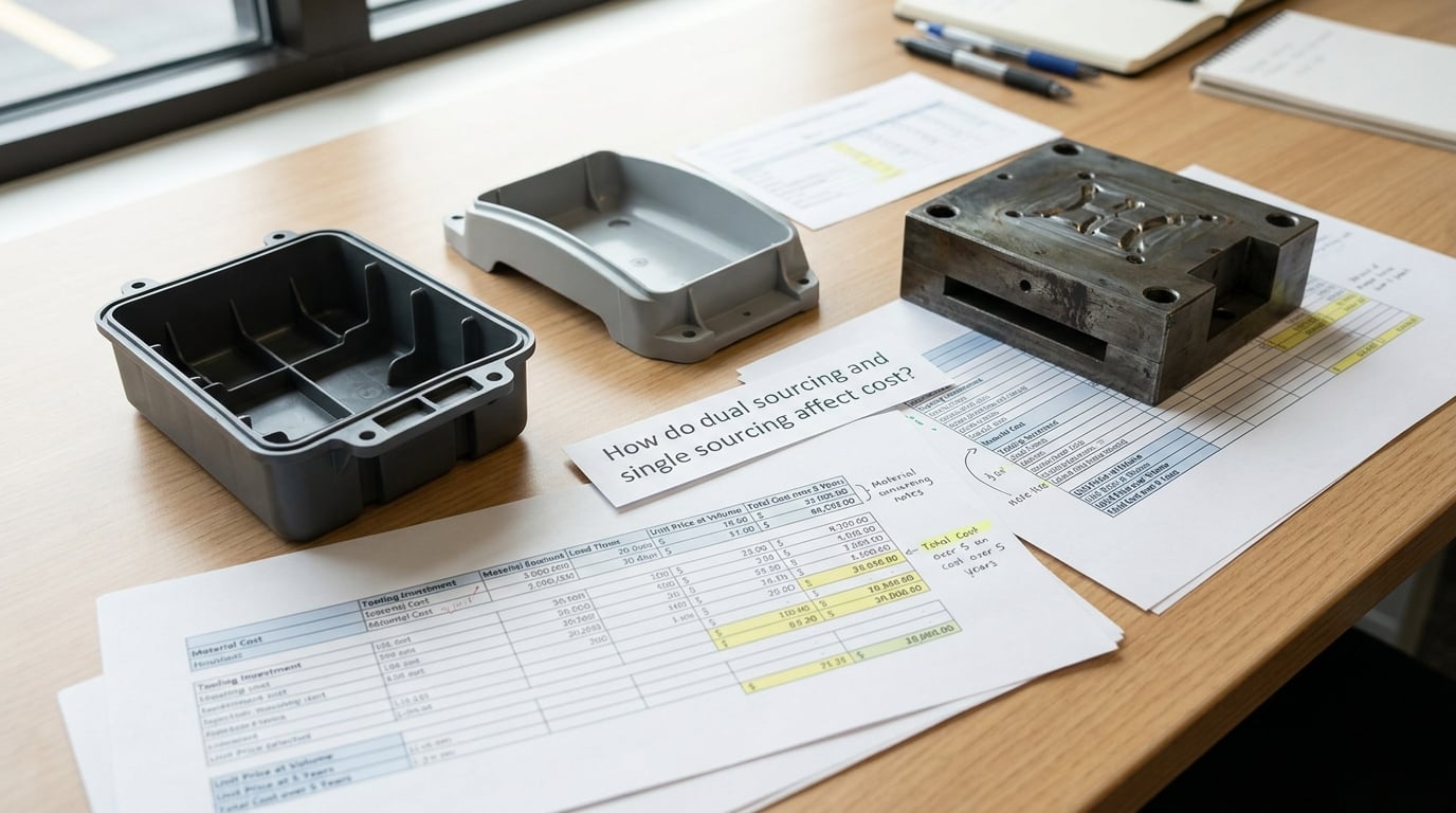 How do dual sourcing and single sourcing affect cost?