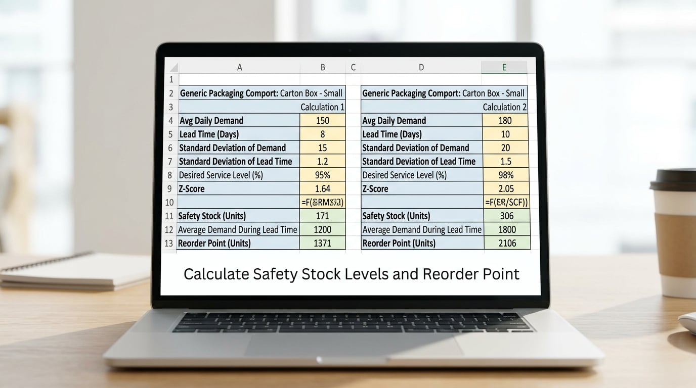 Calculate Safety Stock Levels and Reorder Point