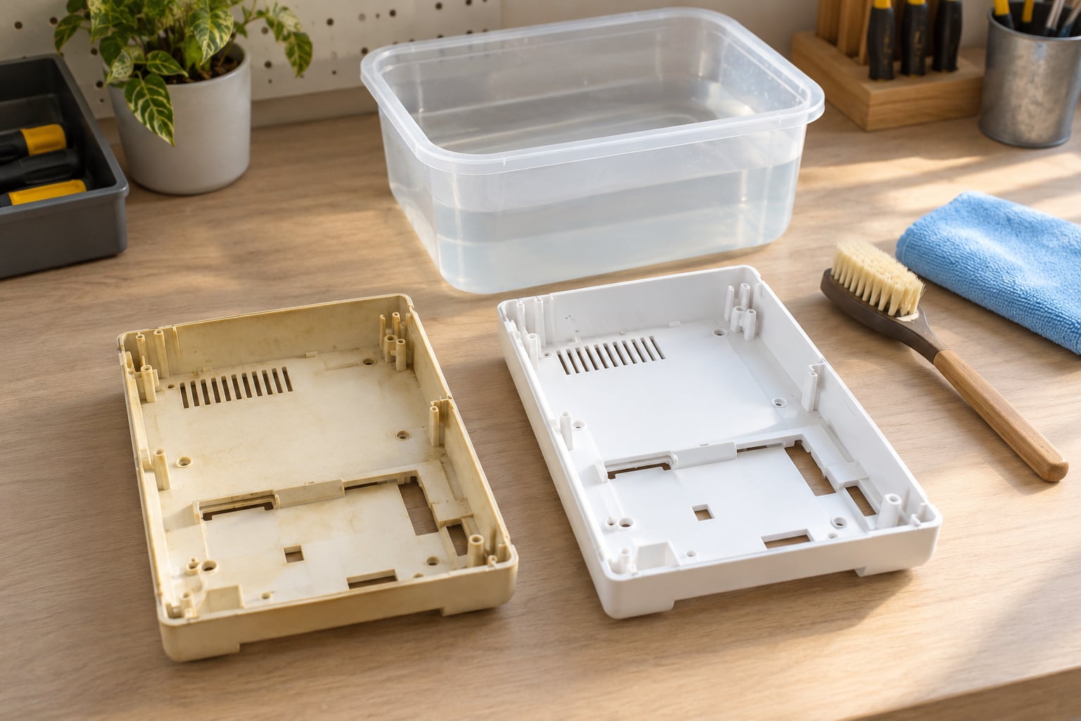 how to remove yellowing from plastic