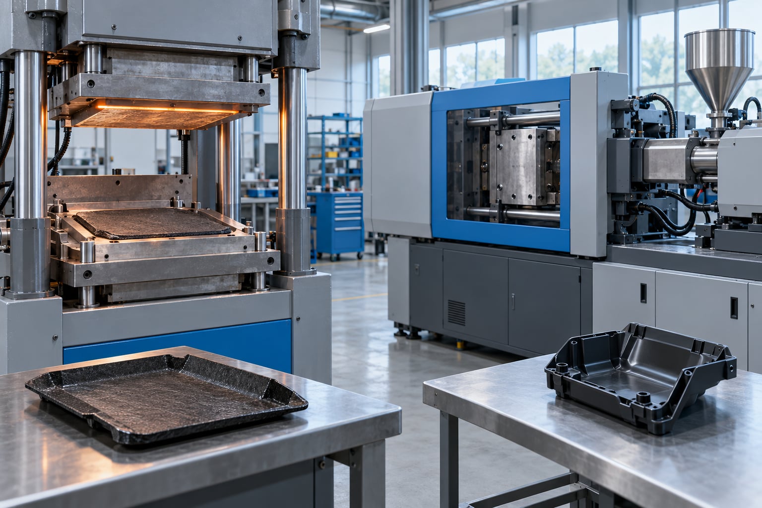 compression molding vs injection molding