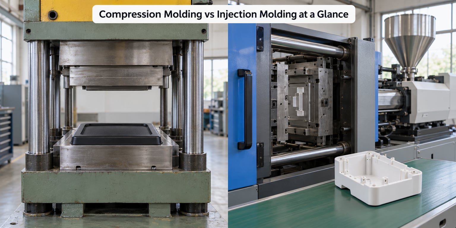 Compression Molding vs Injection Molding at a Glance