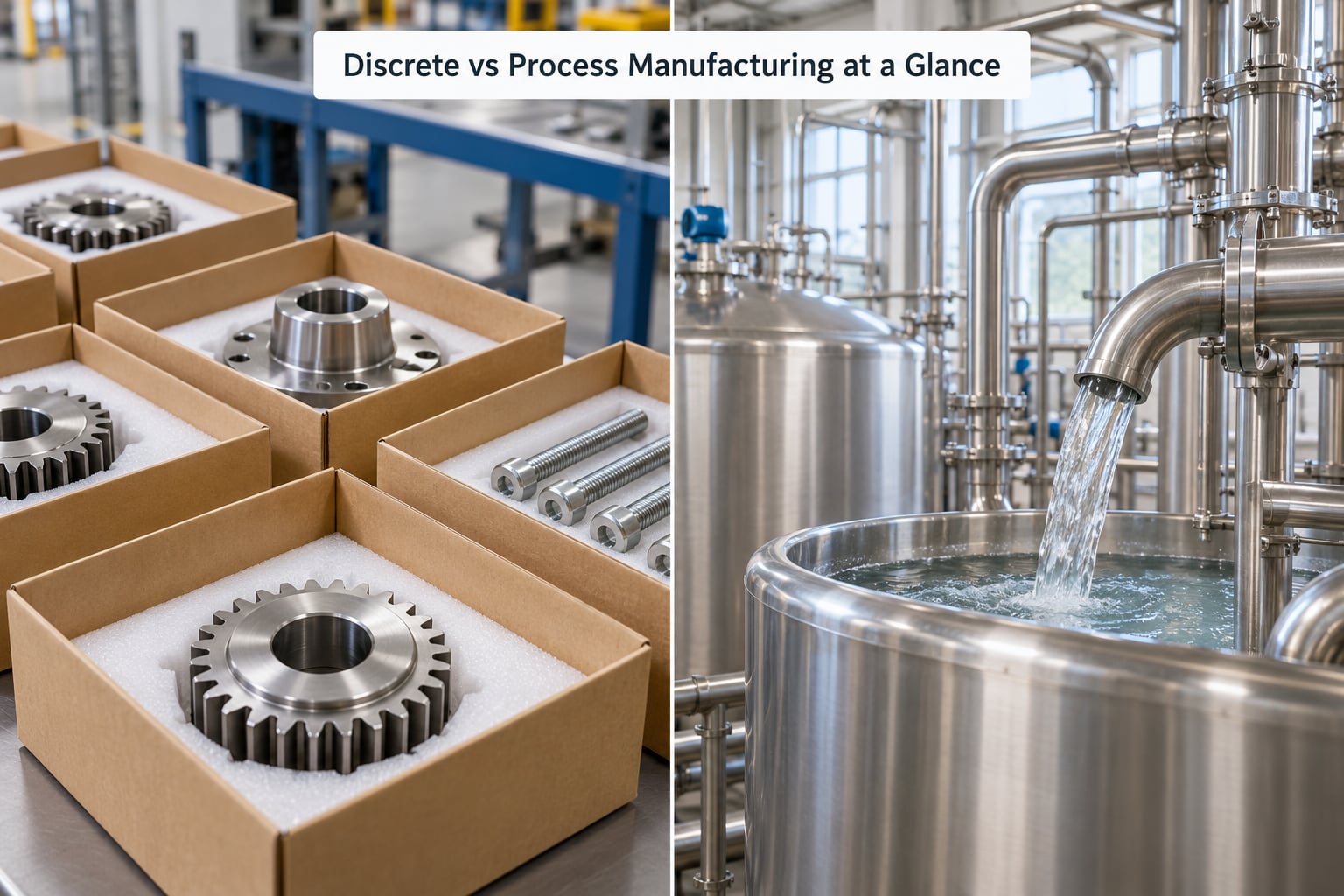 Discrete vs Process Manufacturing at a Glance