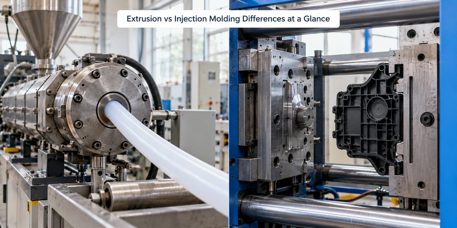 Extrusion vs Injection Molding Differences at a Glance