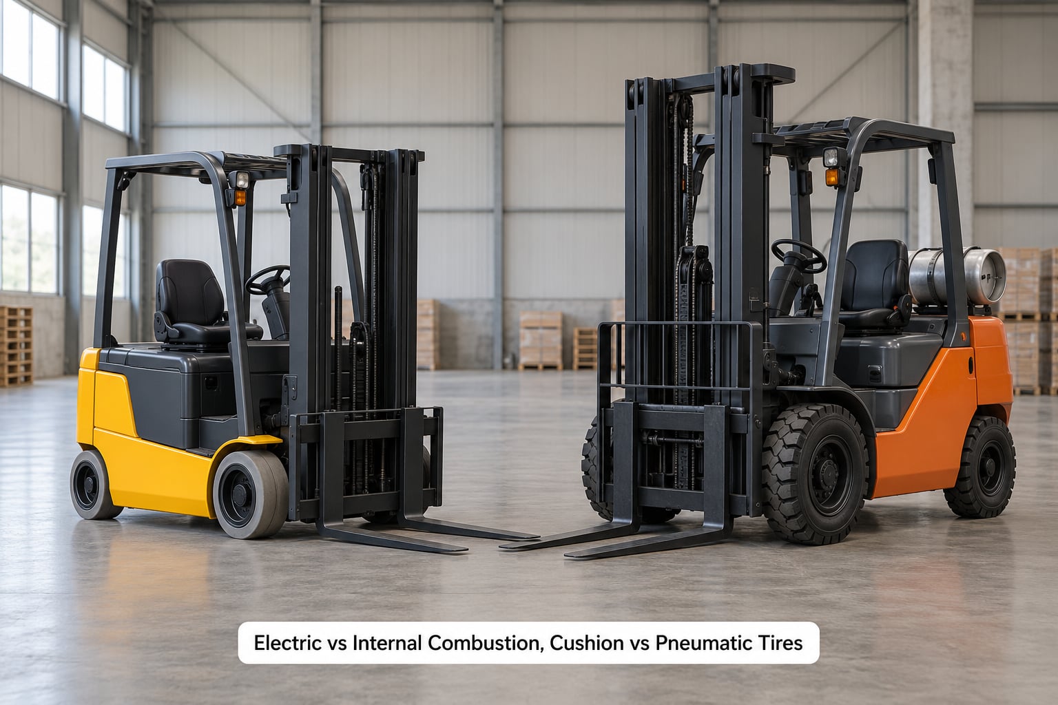 Electric vs Internal Combustion, Cushion vs Pneumatic Tires