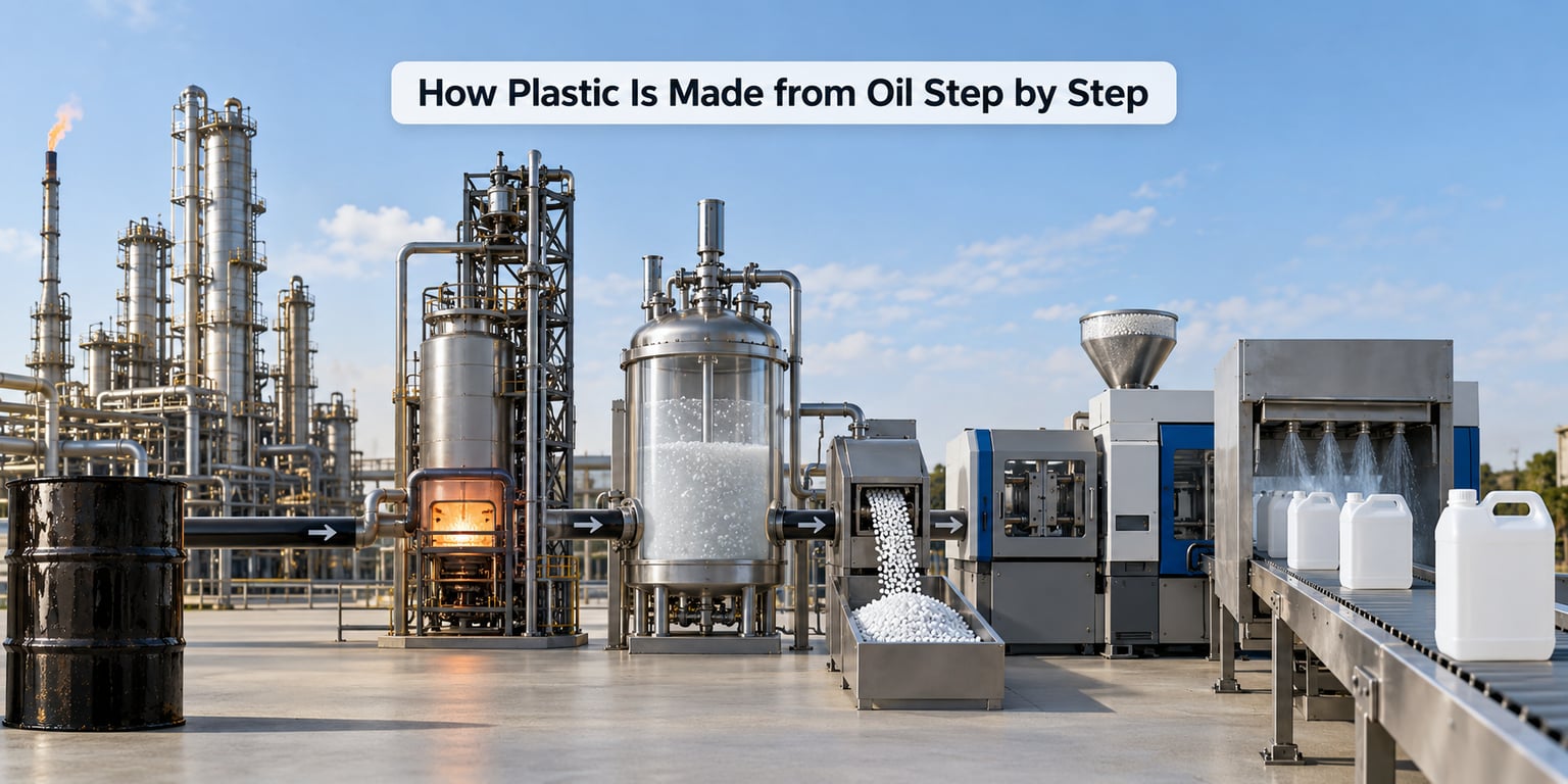 How Plastic Is Made from Oil Step by Step