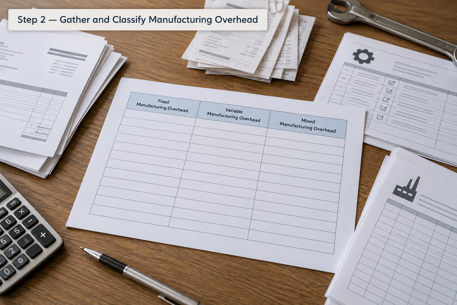 Step 2 — Gather and Classify Manufacturing Overhead