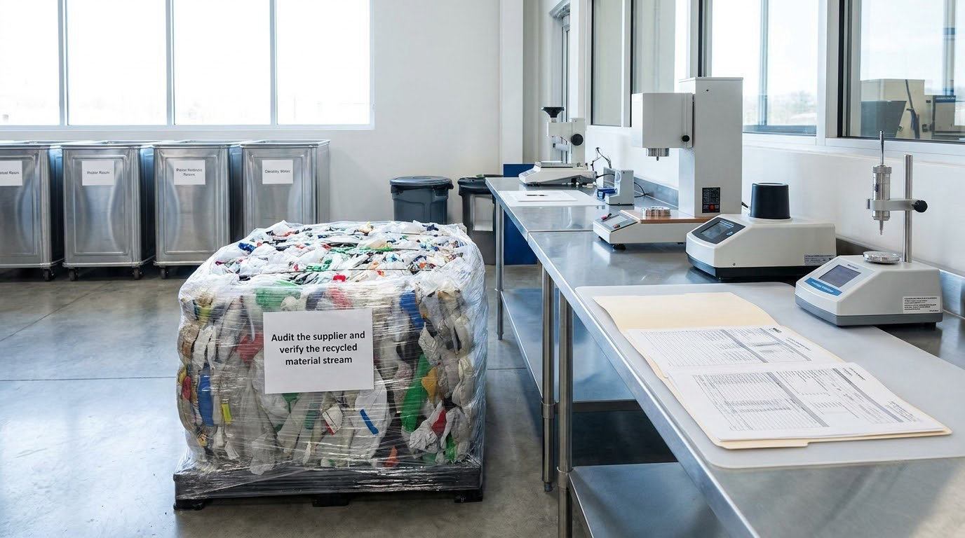 Audit the supplier and verify the recycled material stream