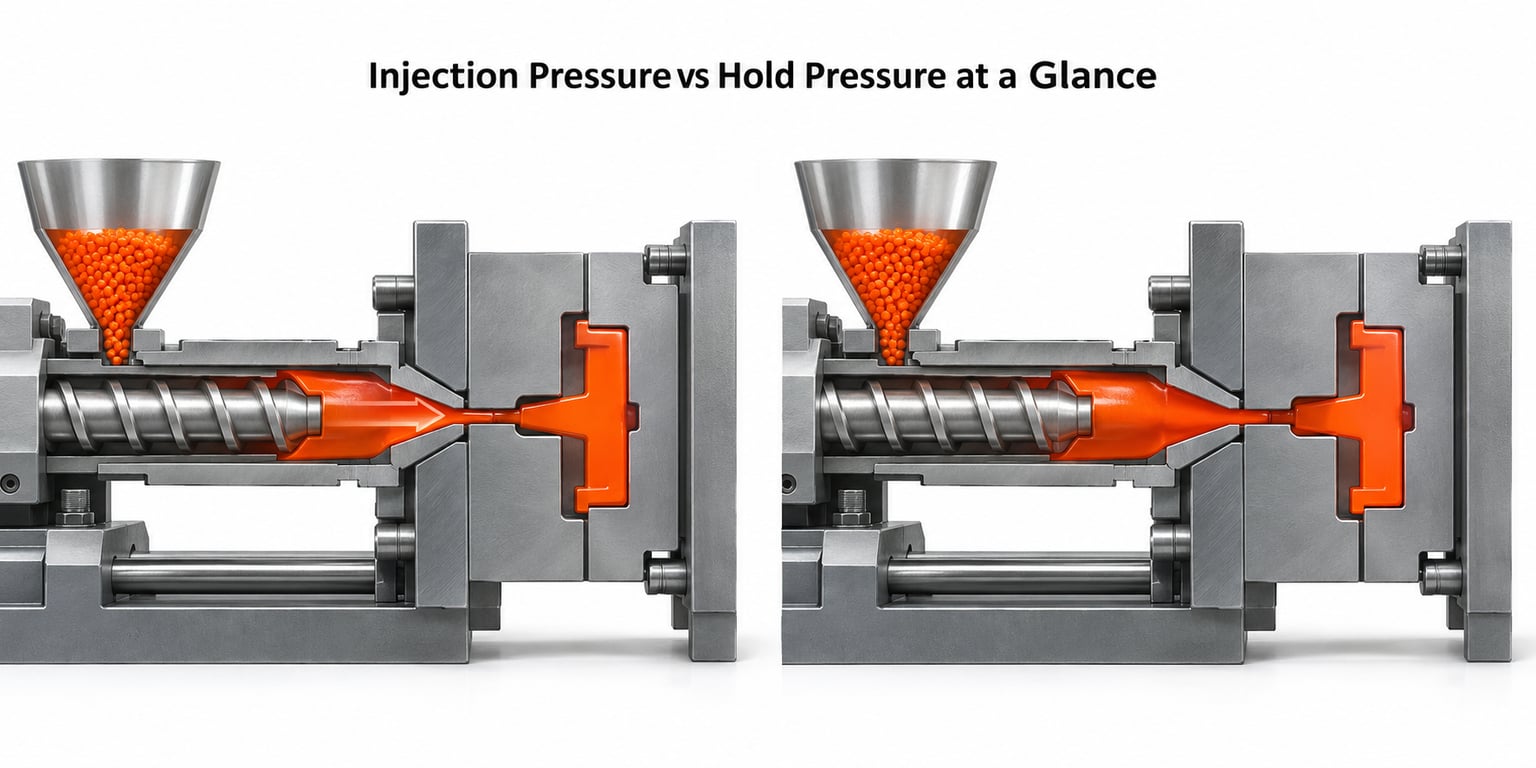 Injection Pressure vs Hold Pressure at a Glance