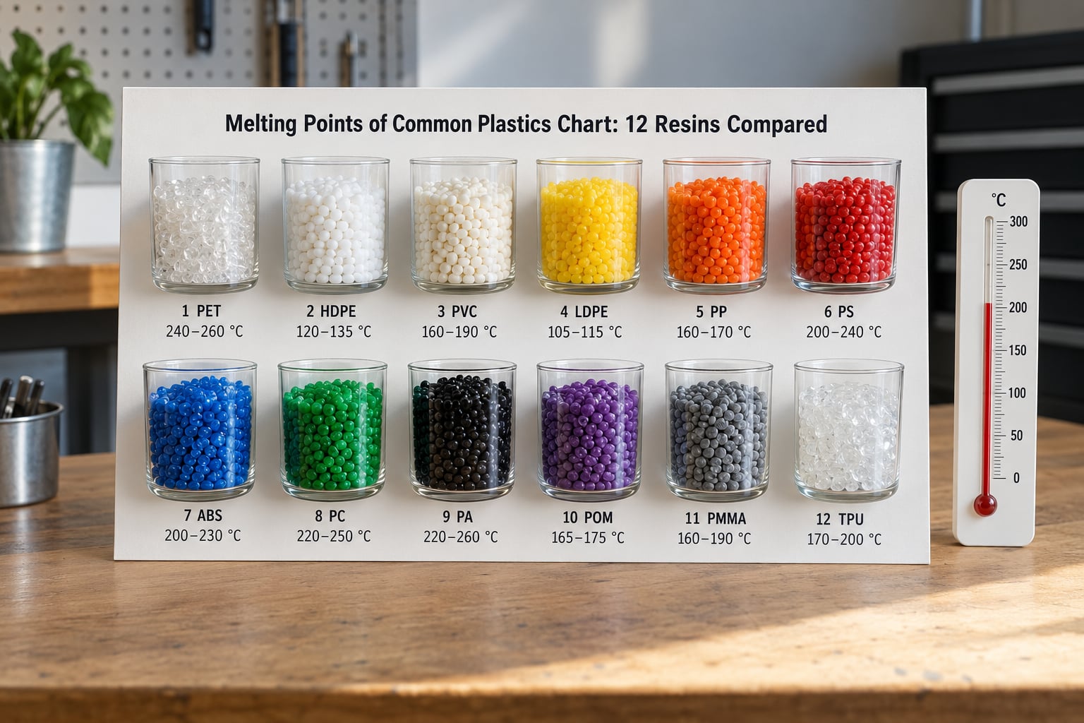 Melting Points of Common Plastics Chart: 12 Resins Compared