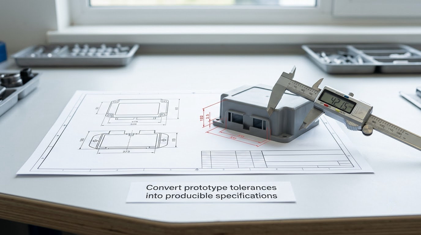 Convert prototype tolerances into producible specifications