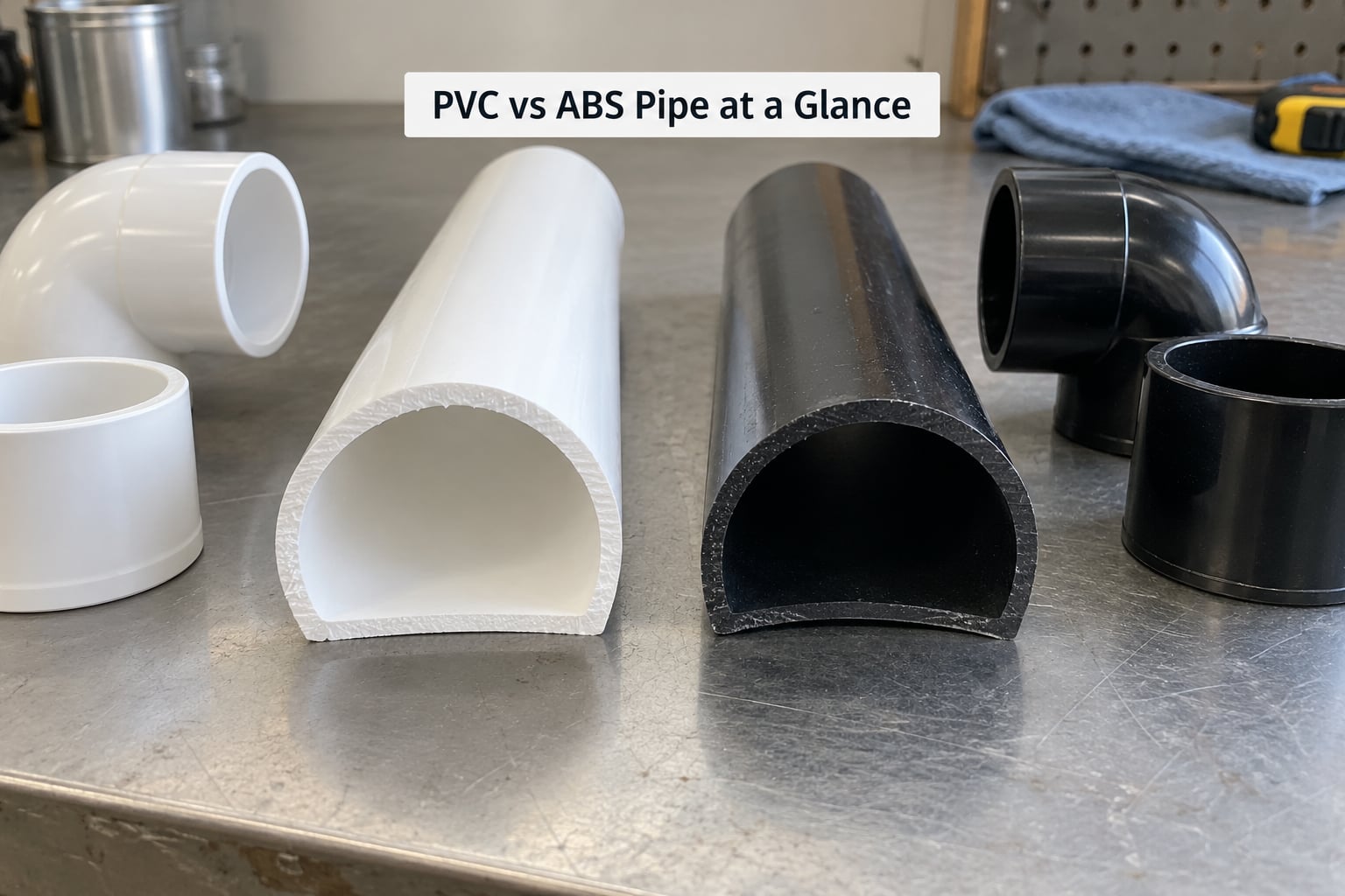 PVC vs ABS Pipe at a Glance