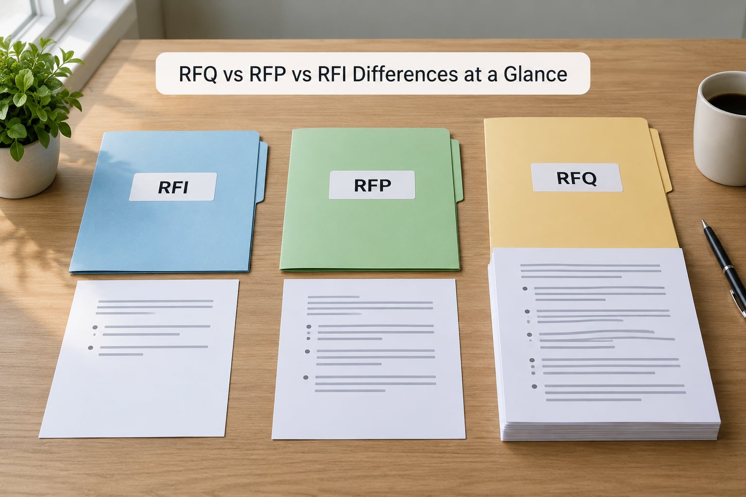 RFQ vs RFP vs RFI Differences at a Glance