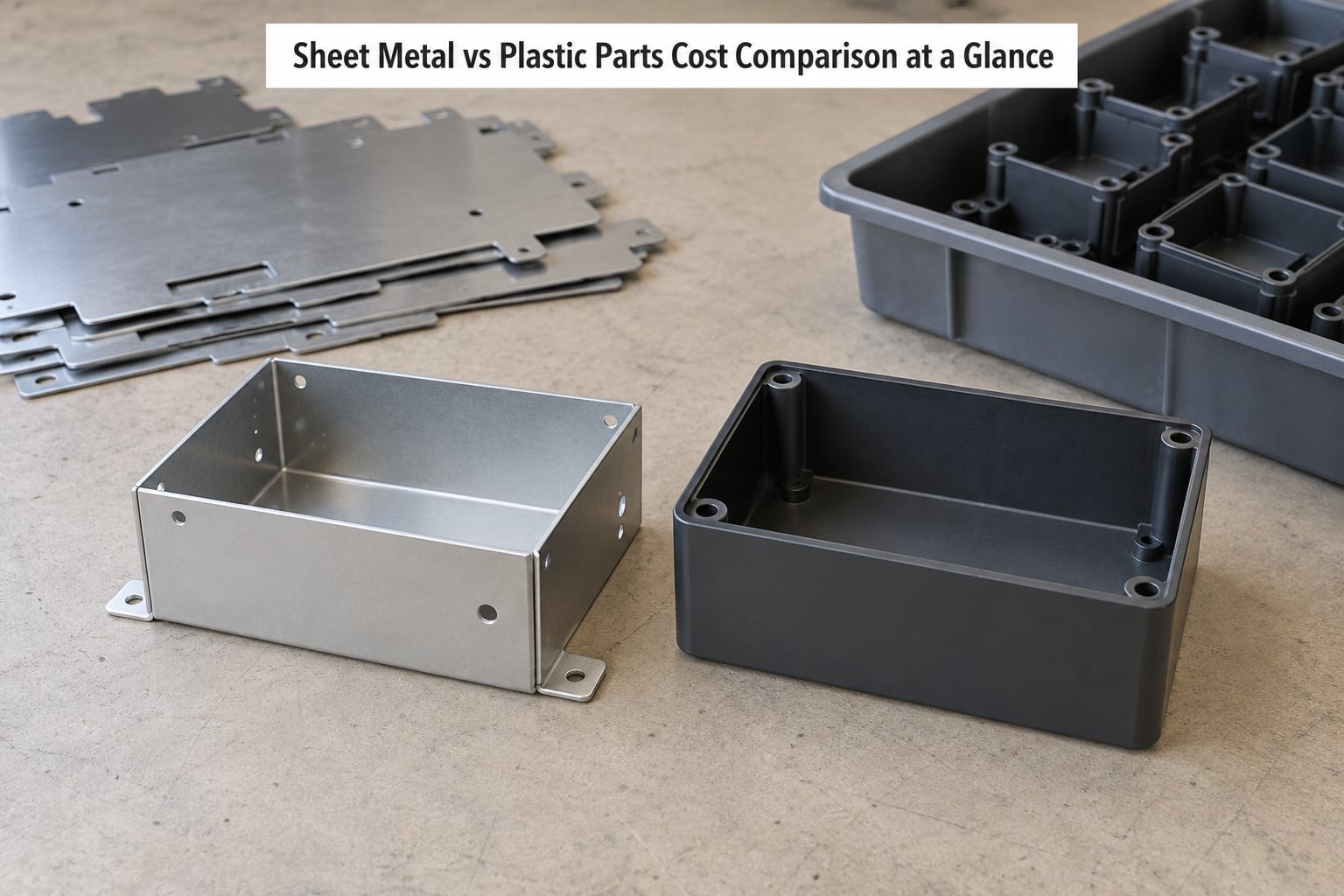Sheet Metal vs Plastic Parts Cost Comparison at a Glance