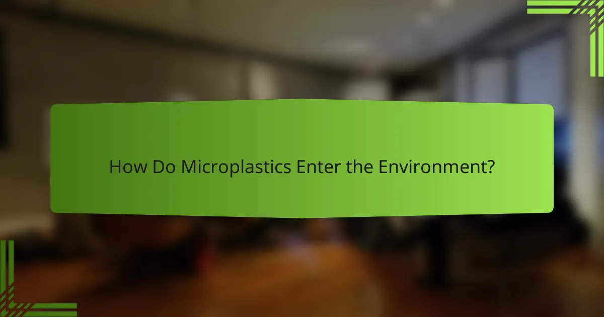 How Do Microplastics Enter the Environment?