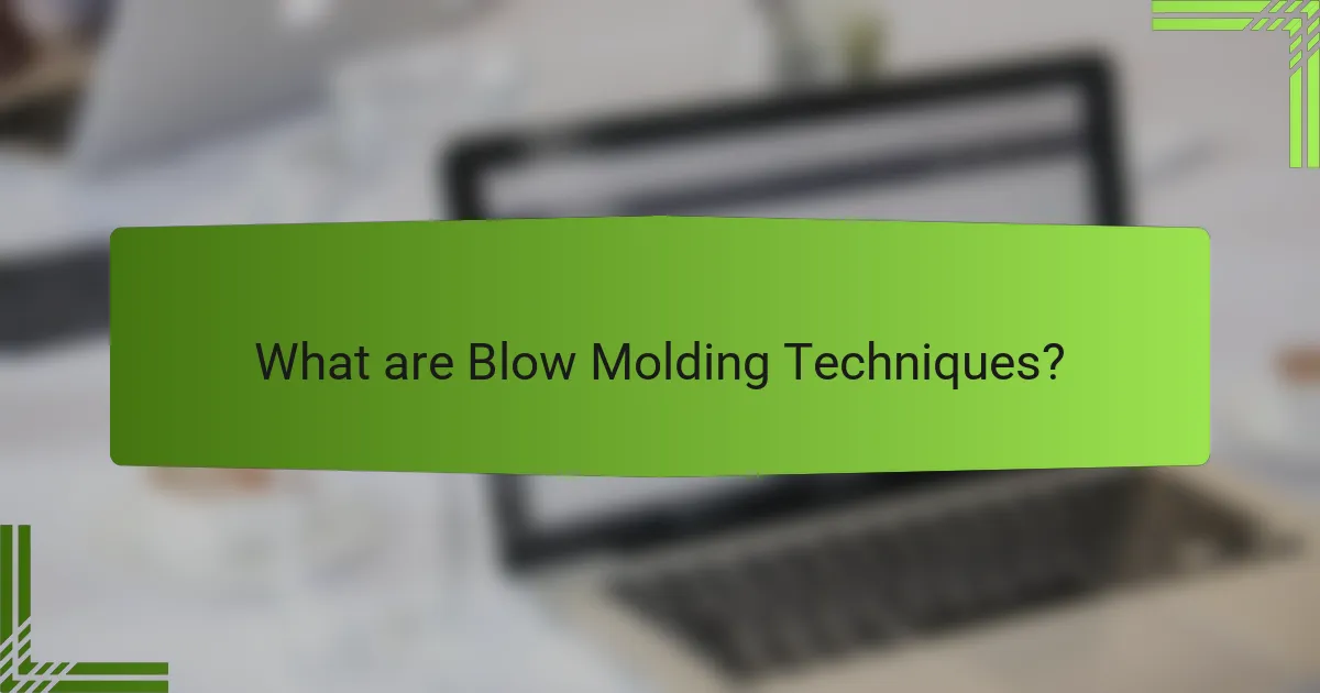 What are Blow Molding Techniques?