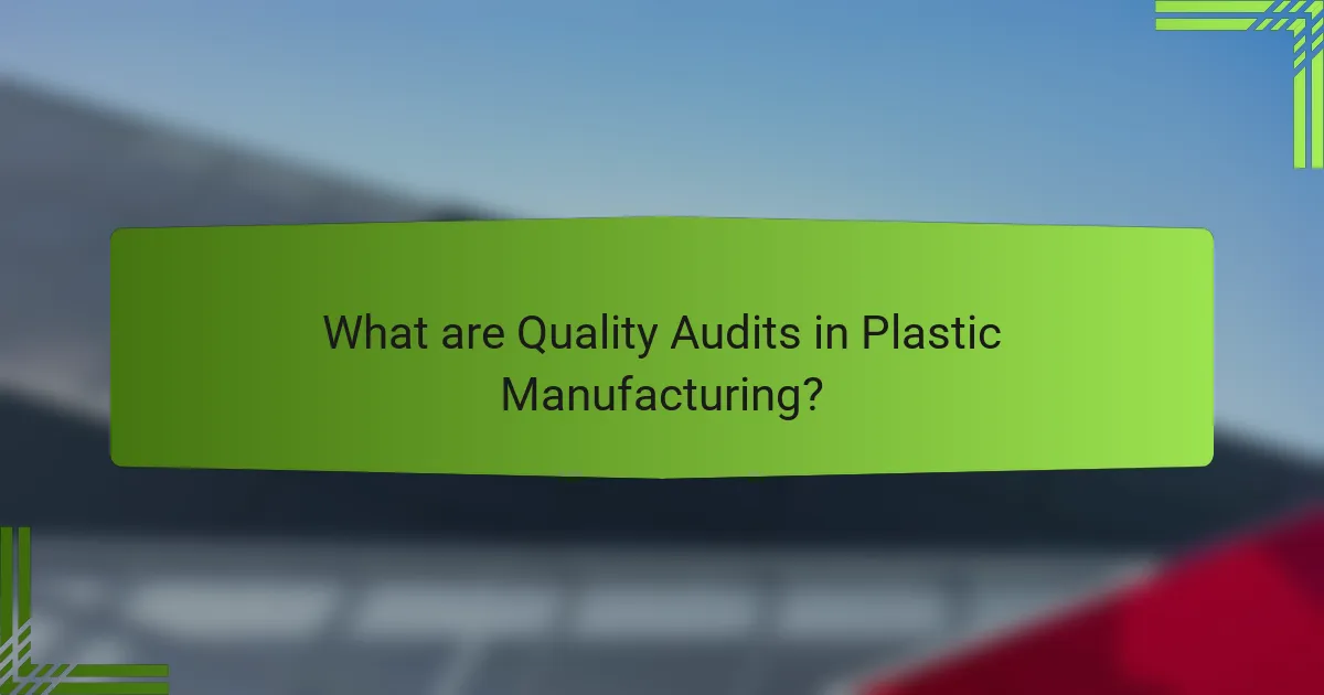 What are Quality Audits in Plastic Manufacturing?