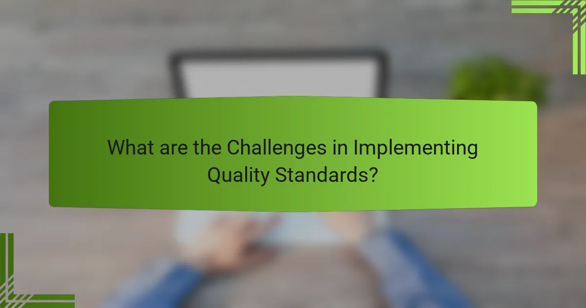 What are the Challenges in Implementing Quality Standards?