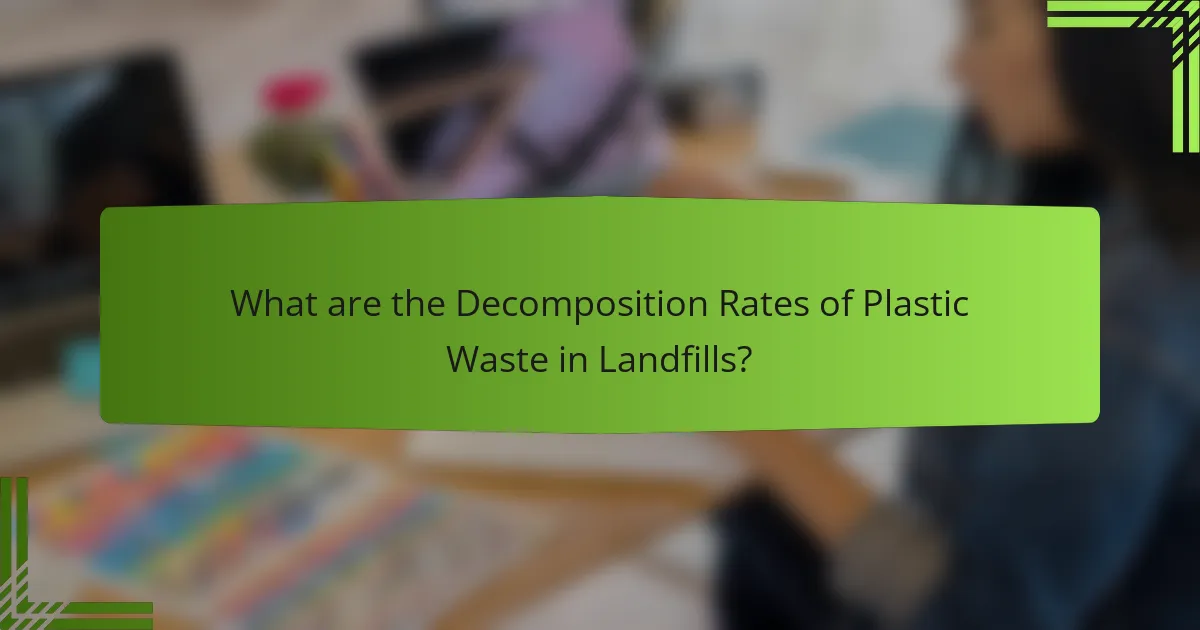 What are the Decomposition Rates of Plastic Waste in Landfills?