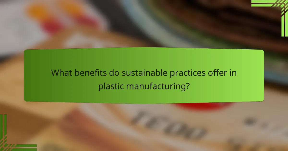 What benefits do sustainable practices offer in plastic manufacturing?