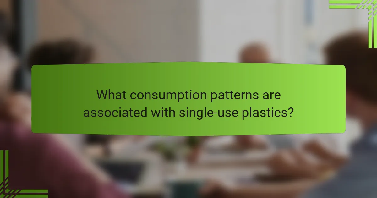 What consumption patterns are associated with single-use plastics?