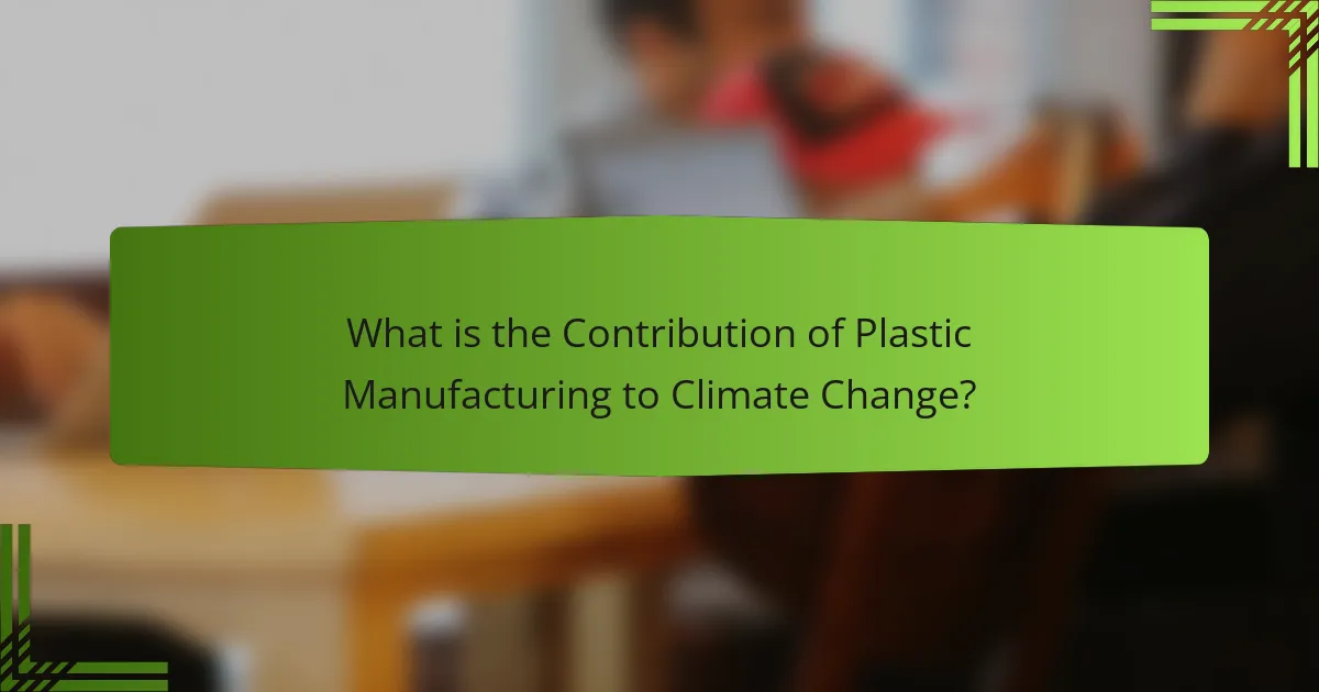 What is the Contribution of Plastic Manufacturing to Climate Change?