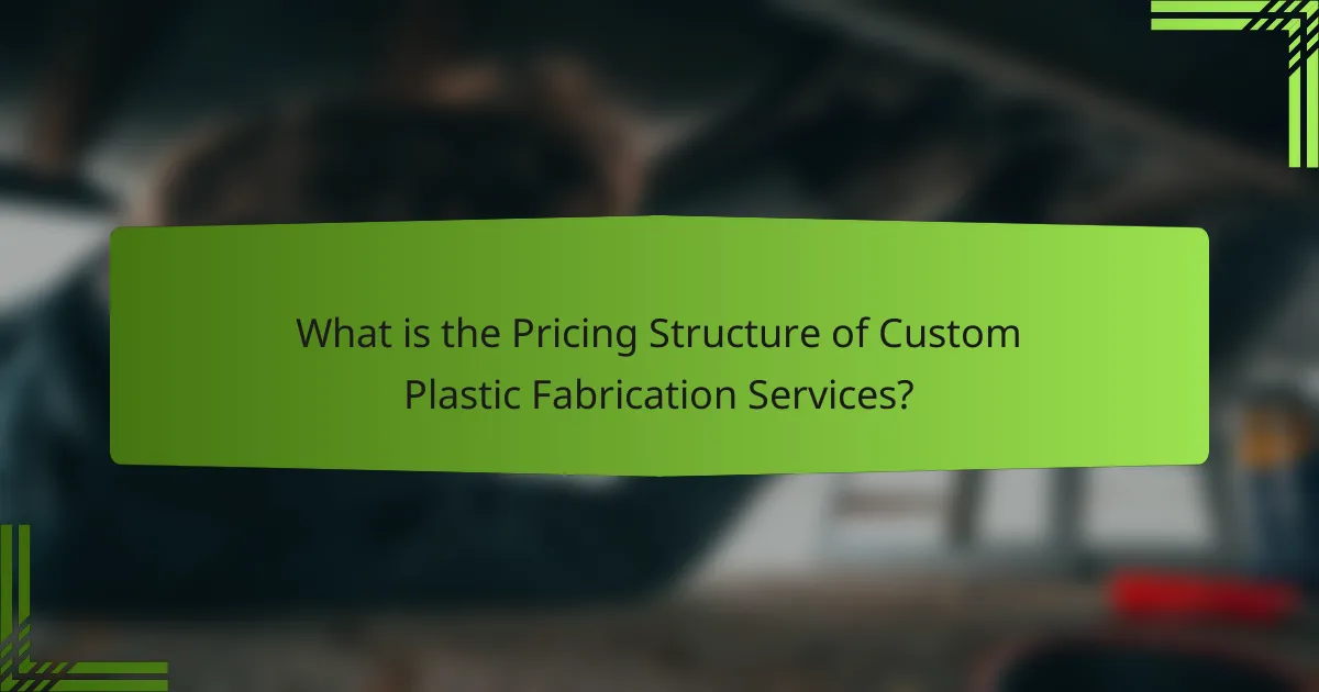 What is the Pricing Structure of Custom Plastic Fabrication Services?