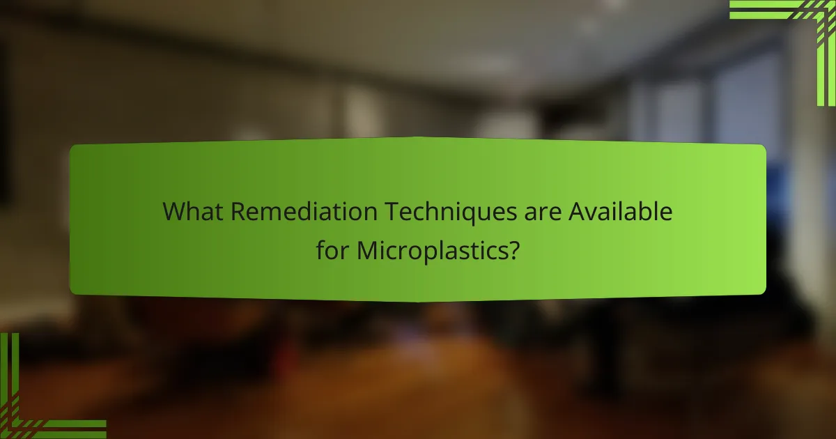 What Remediation Techniques are Available for Microplastics?
