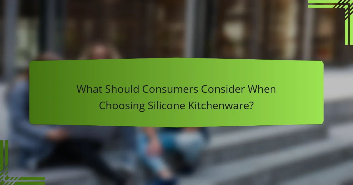 What Should Consumers Consider When Choosing Silicone Kitchenware?